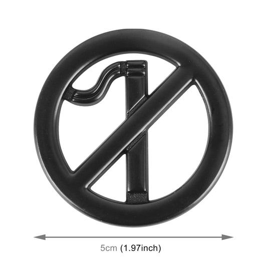 Car No Smoking Sign Personalized Aluminum Alloy Decorative Sticker, Size: 5 x 0.33cm (Black) by buy2fix