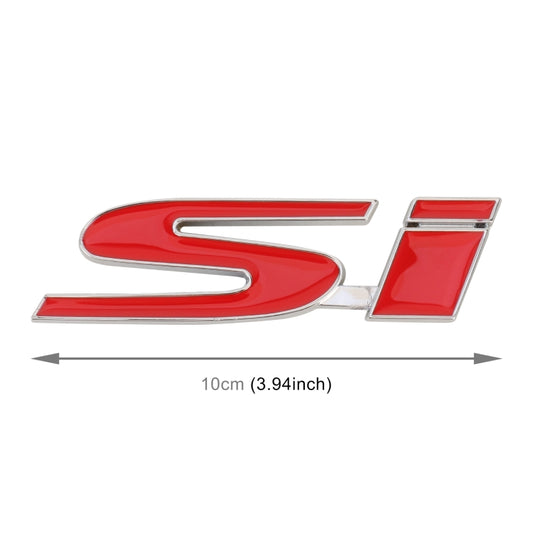 Car Si Metal Stickers Personalized Aluminum Alloy Decorative Stickers, Size:10 x 3cm (Red) by buy2fix