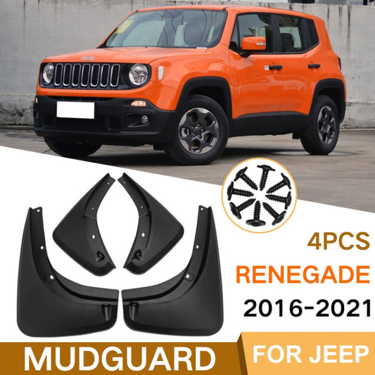 For Jeep Renegade 2015-2021 4pcs/Set Car Auto Soft Plastic Splash Flaps Fender Guard by buy2fix