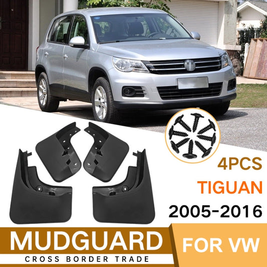 For Volkswagen Tiguan 2005-2016 4pcs/Set Car Auto Soft Plastic Splash Flaps Fender Guard by buy2fix