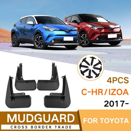 For Toyota IZOA C-HR 2017-2023 4pcs/Set Car Auto Soft Plastic Splash Flaps Fender Guard by buy2fix