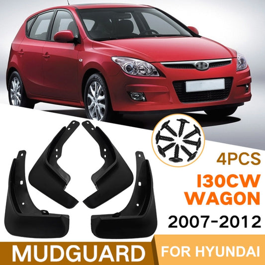 For Hyundai i30 / i30cw Wagon 2007-2012 4pcs/Set Car Auto Soft Plastic Splash Flaps Fender Guard by buy2fix