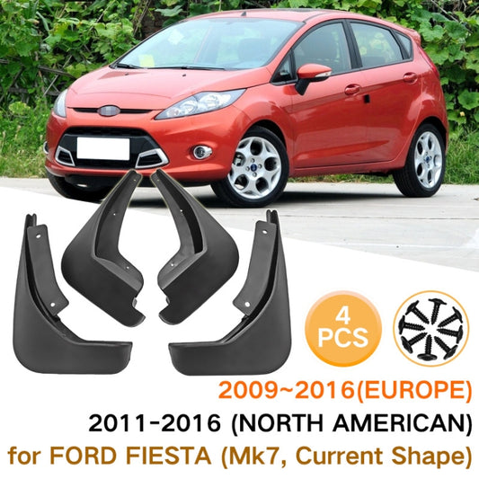 For Ford Fiesta 4pcs/Set Car Auto Soft Plastic Splash Flaps Fender Guard by buy2fix