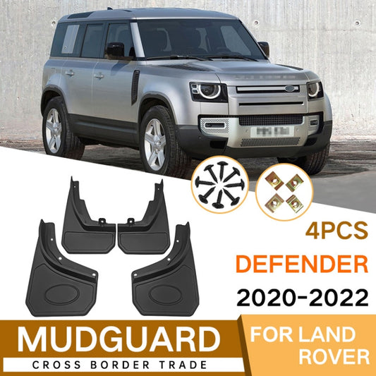 For LandRover Defender 2020-2022 4pcs/Set Car Auto Soft Plastic Splash Flaps Fender Guard by buy2fix