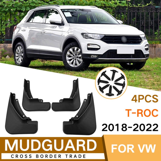 For Volkswagen T-ROC 2018-2022 4pcs/Set Car Auto Soft Plastic Splash Flaps Fender Guard by buy2fix