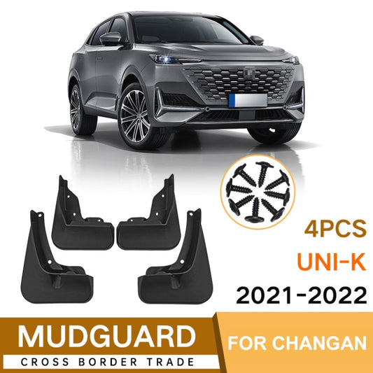 For Changan UNI-K 2021-2022 4pcs/Set Car Auto Soft Plastic Splash Flaps Fender Guard by buy2fix