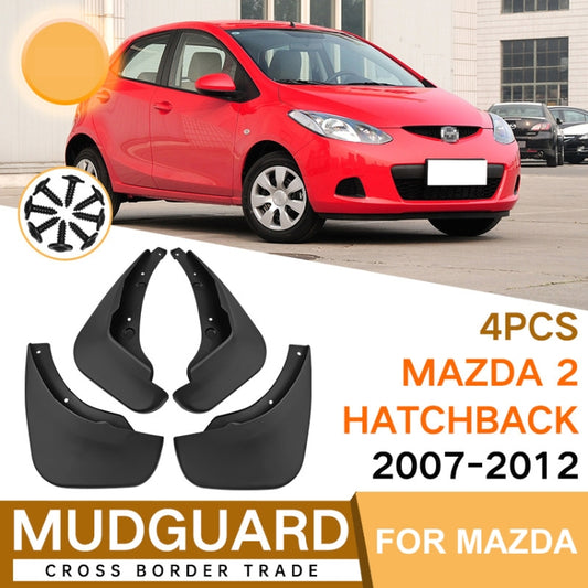 For Mazda 2 Hatchback 2007-2012 4pcs/Set Car Auto Soft Plastic Splash Flaps Fender Guard by buy2fix