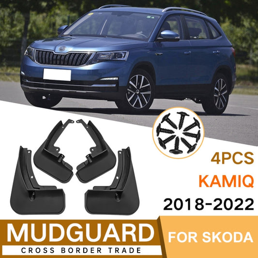 For Skoda Kamiq 2018-2022 4pcs/Set Car Auto Soft Plastic Splash Flaps Fender Guard by buy2fix