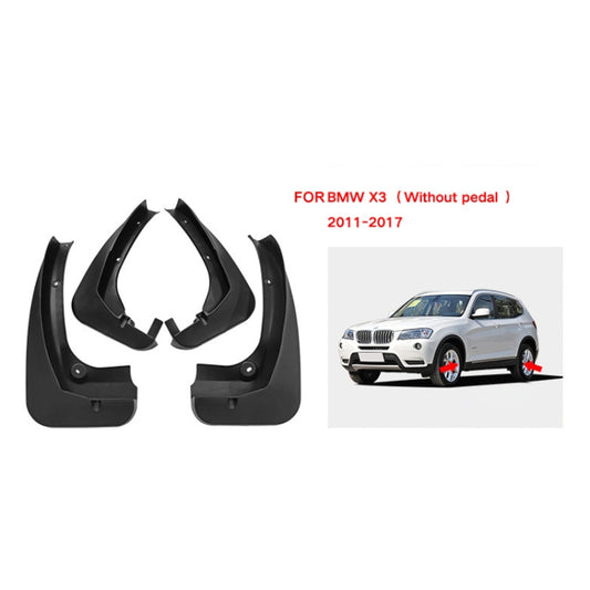 For BMW X3 F25 without Pedals 2011-2017 4pcs/Set Car Auto Soft Plastic Splash Flaps Fender Guard by buy2fix