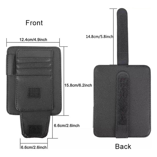 Multifunctional Car Litchi Pattern Glasses Holder Sun Visor Bill Holder (Black) by buy2fix