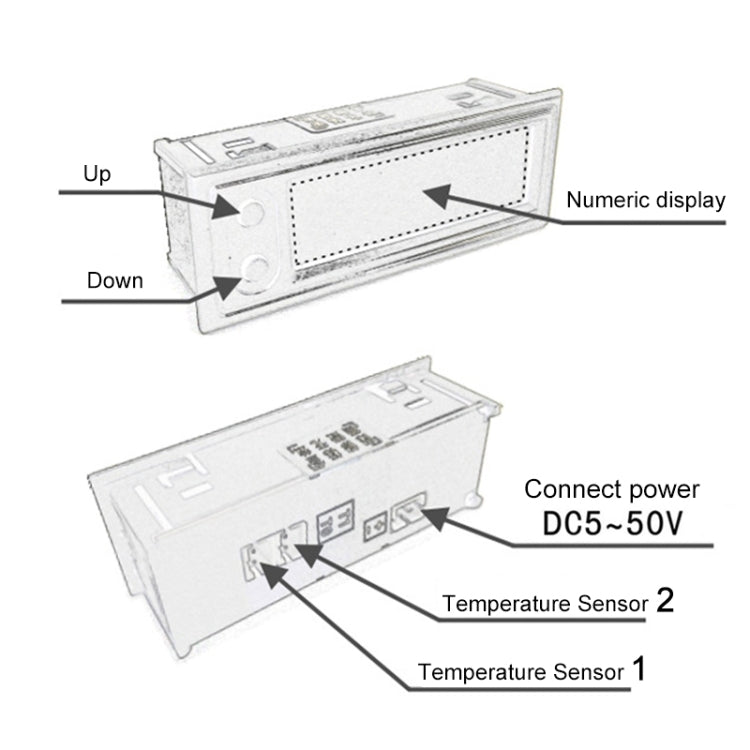 3 in 1 DC5-50V Car High-precision Electronic LED Luminous Clock + Thermometer + Voltmeter (White) by buy2fix