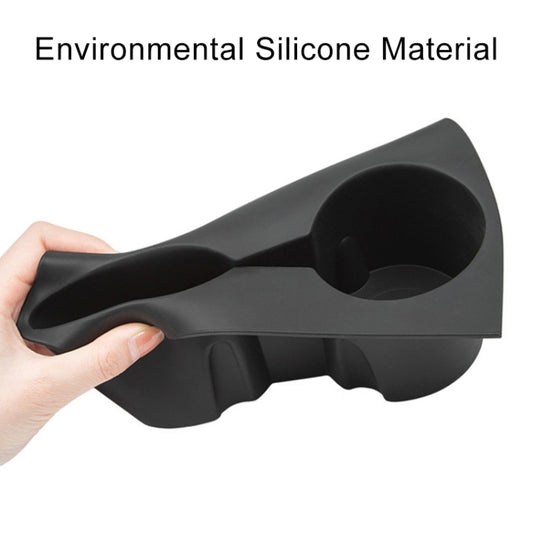 For Tesla Model 3 / Y Car Center Console Water Cup Holder All-inclusive Protective Pad (Black) by buy2fix
