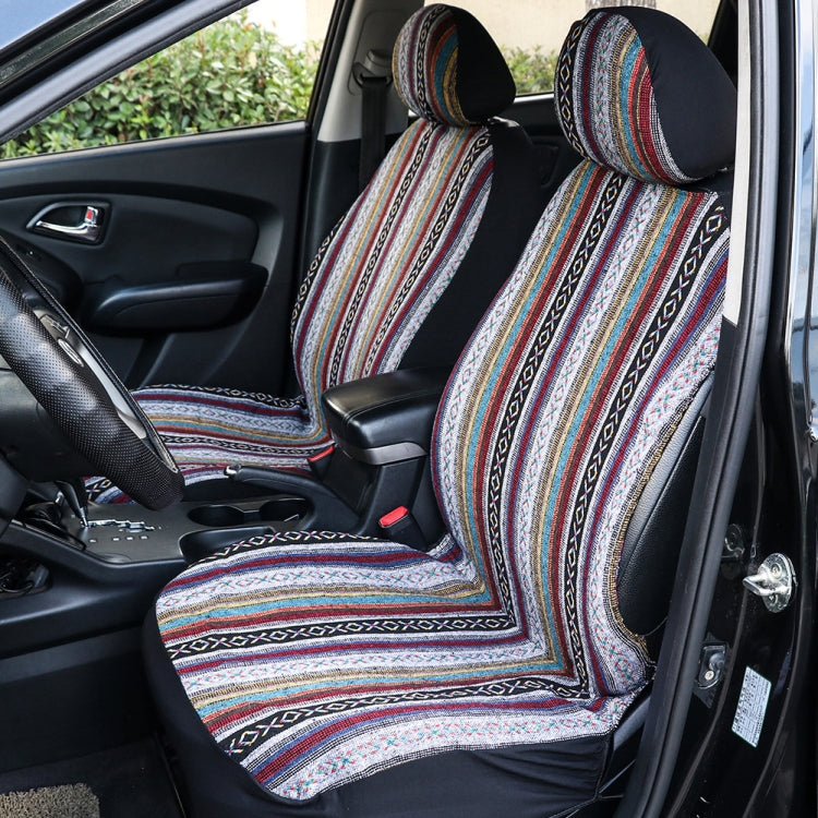 TIROL T25941 General Car Ethnic Style Double Front Seat Protective Cover by TIROL