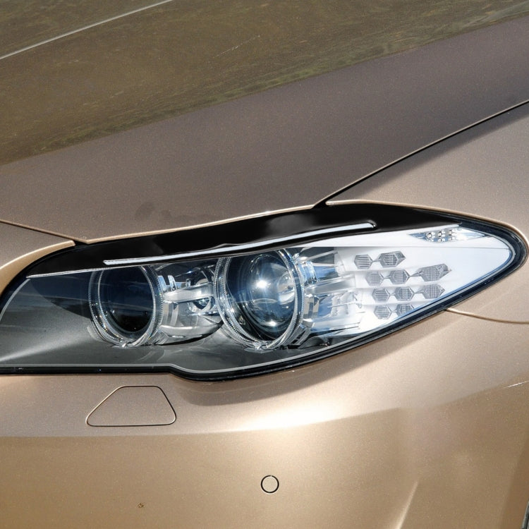 Pair Car Lamp Eyebrow Soft Decorative Sticker for BMW 5 Series F10 2010-2013, with Hole(Black) by buy2fix