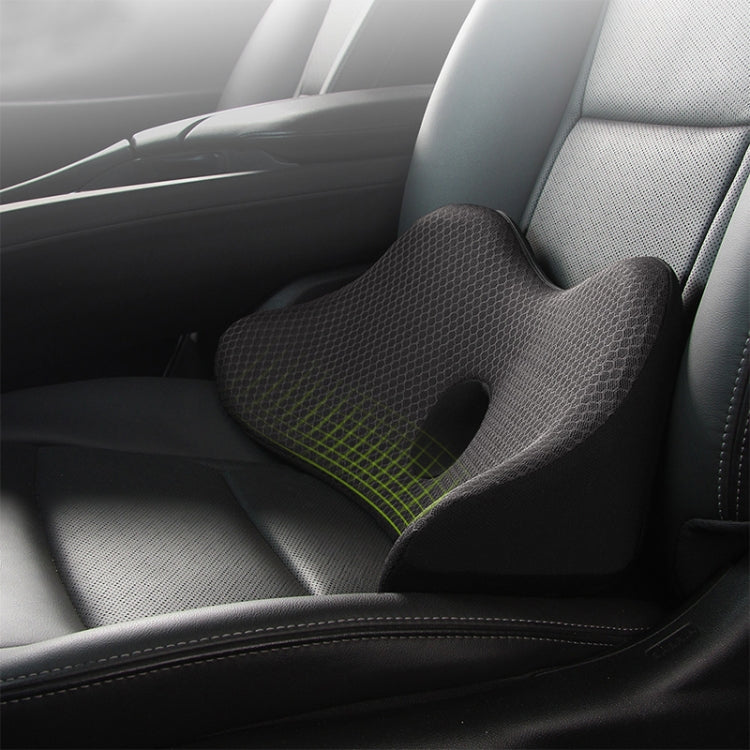 Car Memory Foam Breathable Lumbar Cushion (Red) by buy2fix