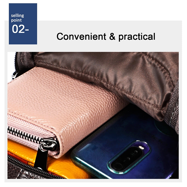 6023 Casual Litchi Texture Soft Face Full-grain Cowhide One Shoulder Crossbody Bag for Men(Brown) by buy2fix