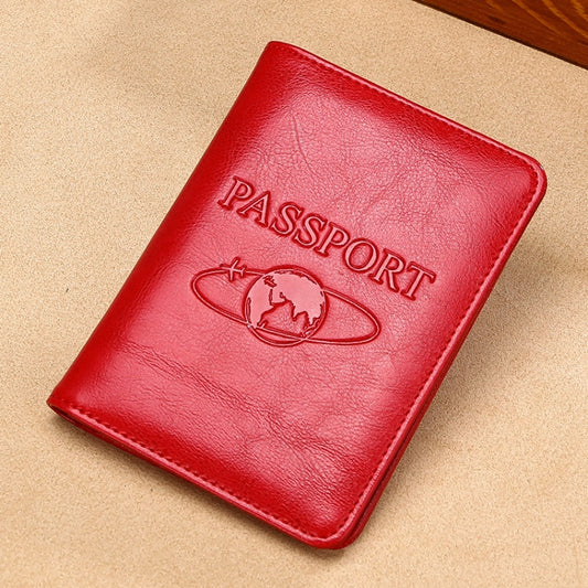 TP-8296 Multi-functional RFID Leather Travel Passport Holder(Red) by buy2fix