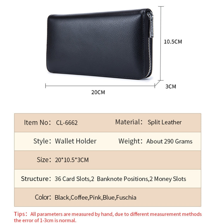 Two-Layer Cowhide Leather Organ Card Holder Multiple-Card RFID Anti-Theft Wallet Bag(Black) by buy2fix