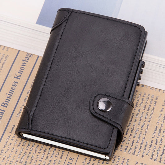 X-51 Automatically Pop-up Card Type Anti-magnetic RFID Anti-theft PU Leather Wallet with Card Slots(Black) by buy2fix