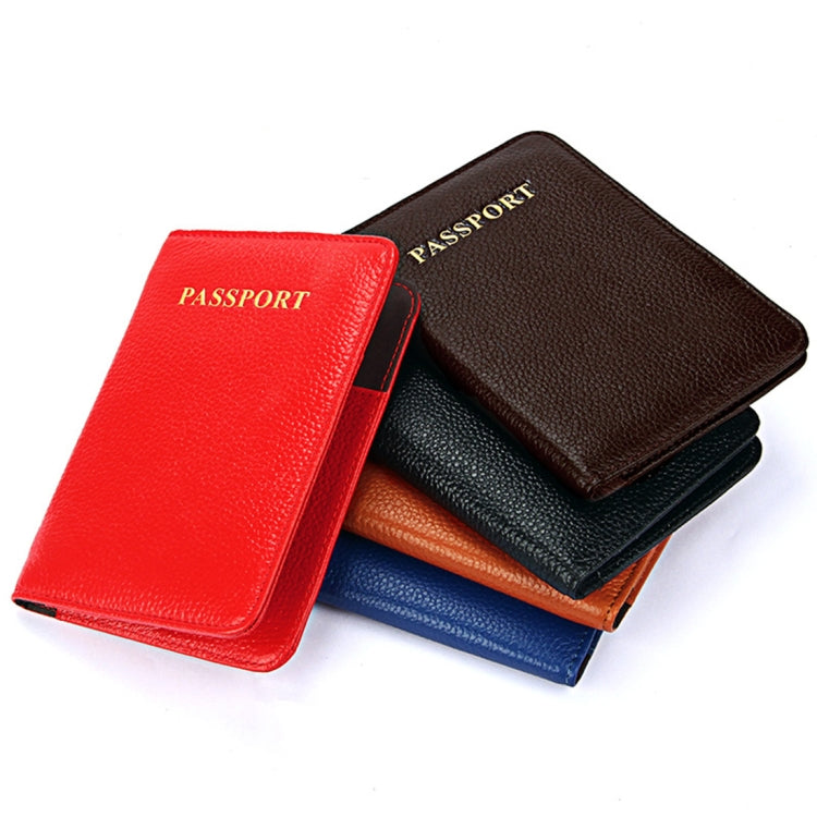 Litchi Texture Multifunctional Genuine Leather Passport Package for travel(Brown) by buy2fix