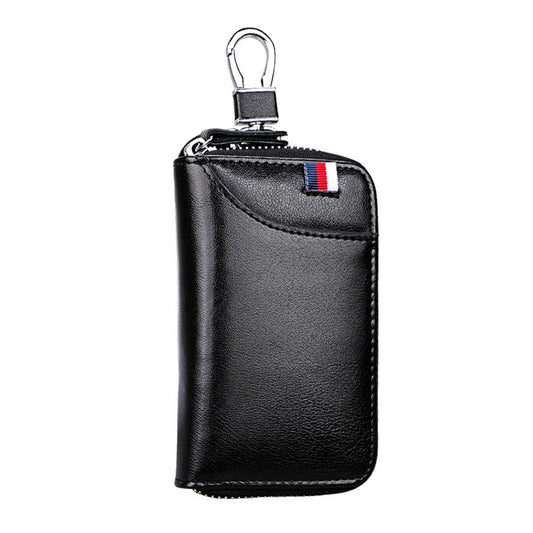 9102 Multi-function Waist Hanging Leather Zipper Wallet Keys Holder Bag(Black) by buy2fix