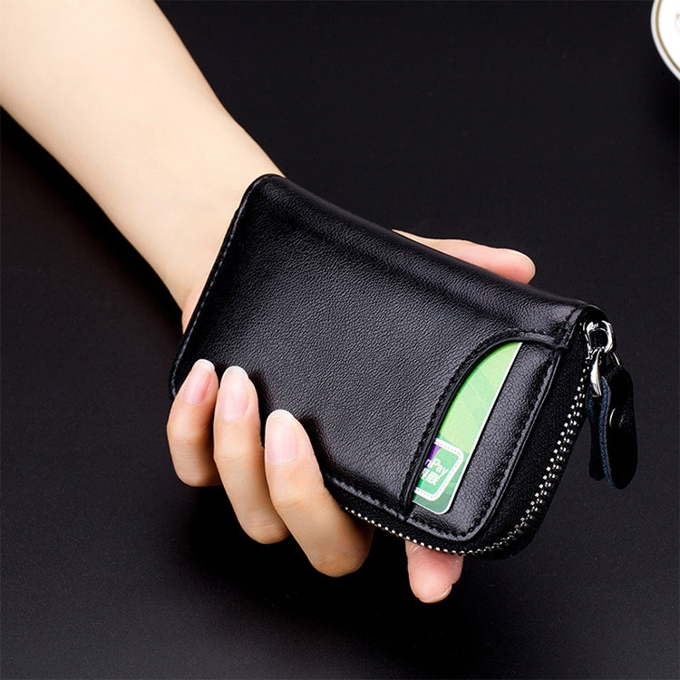 9106 Large-capacity Zipper Leather Keys Holder Bag Multi-function Wallet(Black) by buy2fix