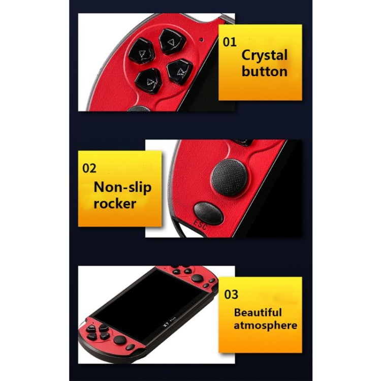 X7 Plus Retro Classic Games Handheld Game Console with 5.1 inch HD Screen & 8G Memory, Support MP4 / ebook(Yellow + Red) by buy2fix
