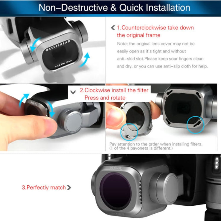 Sunnylife M2P-FI538 ND8-PL + ND16-PL + ND32-PL + ND64-PL ND-PL Lens Filter for DJI Mavic 2 Pro by Sunnylife