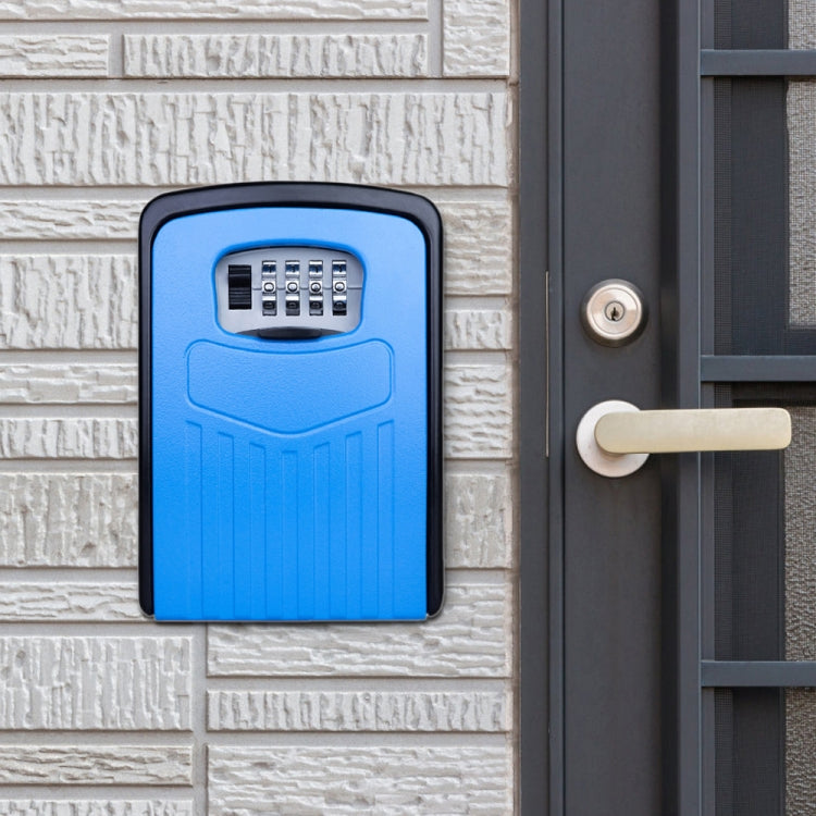 Large Password Lock Metal Storage Box Villa Security Box Wall Cabinet Safety Box(Blue) by buy2fix
