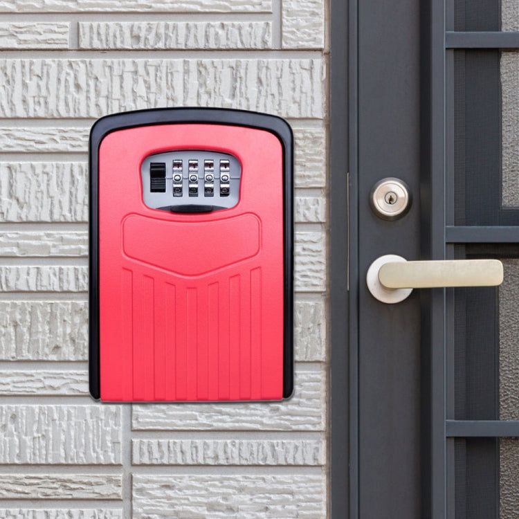 Large Password Lock Metal Storage Box Villa Security Box Wall Cabinet Safety Box(Red) by buy2fix