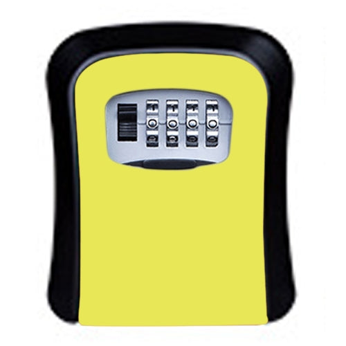 Password Lock Metal Storage Box Door Security Box Wall Cabinet Key Safety Box(Yellow) by buy2fix