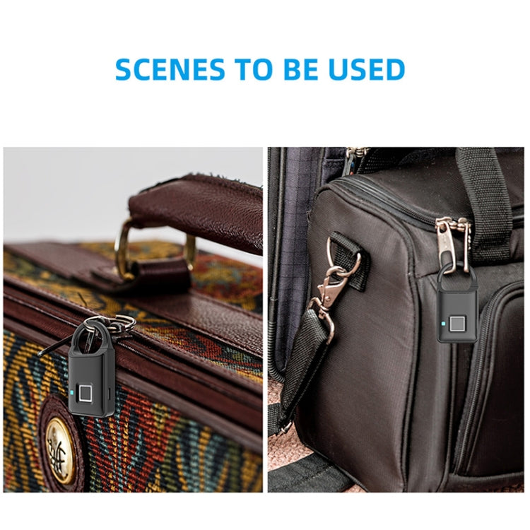 P5 3.7V Micro USB Charging Semiconductor Fingerprint Sensing Small Padlock by buy2fix