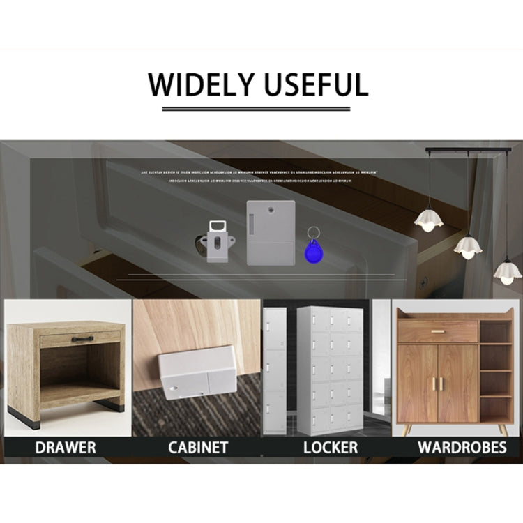 T3 ABS Magnetic Card Induction Lock Invisible Bilateral Open Cabinet Door Lock (Black) by buy2fix