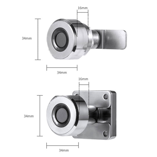 T22F Micro USB Charging Zinc Alloy Smart Bilateral Open Fingerprint Drawer Lock File Cabinet Lock by buy2fix