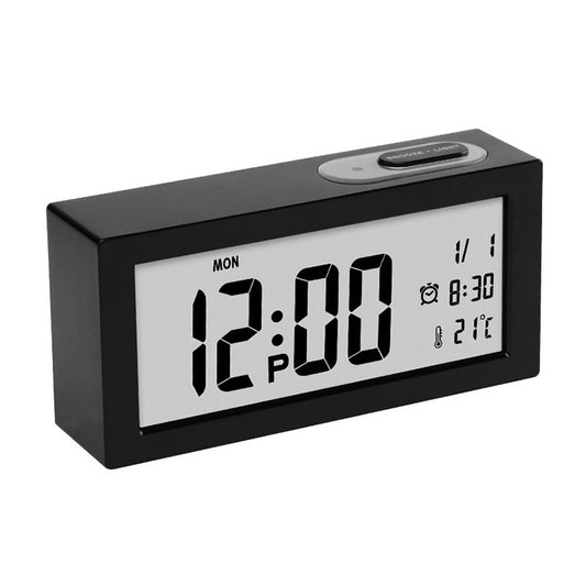 Automatic Night Light Electronic Clock Large Screen Adjustable Backlight Alarm Clock (Black) by buy2fix
