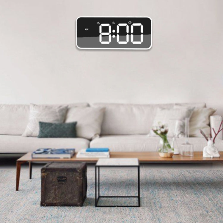 XM905 Multifunctional Voice-activated Alarm Clock LED Electronic Wall Clock (Black) by buy2fix