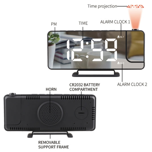 TS-9210 Digital Mirror Projection Alarm Clock With Time Display and Projection by buy2fix