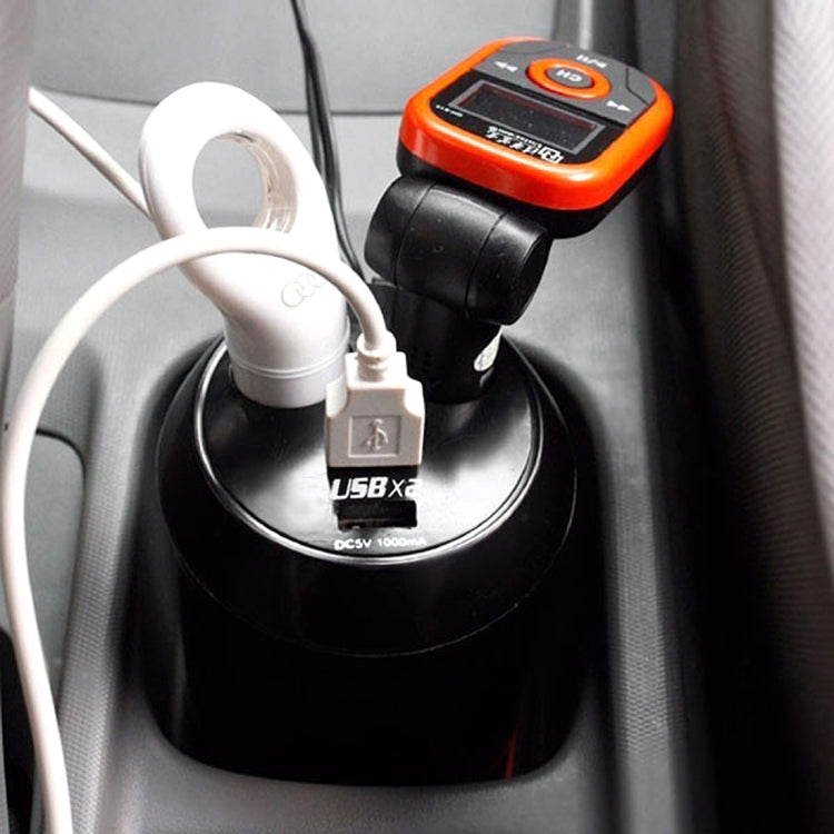 5V 1A+2.4A Two USB Ports & Two Car Cigarette Lighter Socket Car Charger with Holder Function by buy2fix