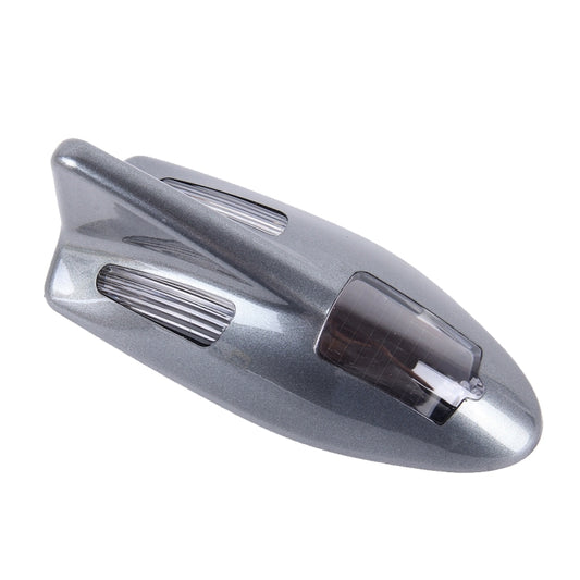 Solar Colorful Light Anti Collision Shark Fin Car Taillight LED Flash Warning Light Caution Light(Grey) by buy2fix