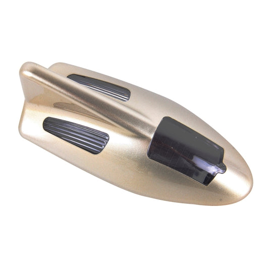 Solar Colorful Light Anti Collision Shark Fin Car Taillight LED Flash Warning Light Caution Light(Gold) by buy2fix