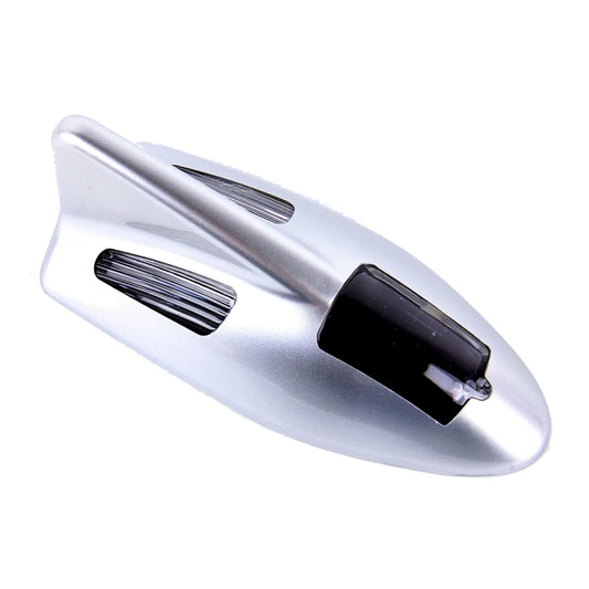 Solar Colorful Light Anti Collision Shark Fin Car Taillight LED Flash Warning Light Caution Light(Silver) by buy2fix