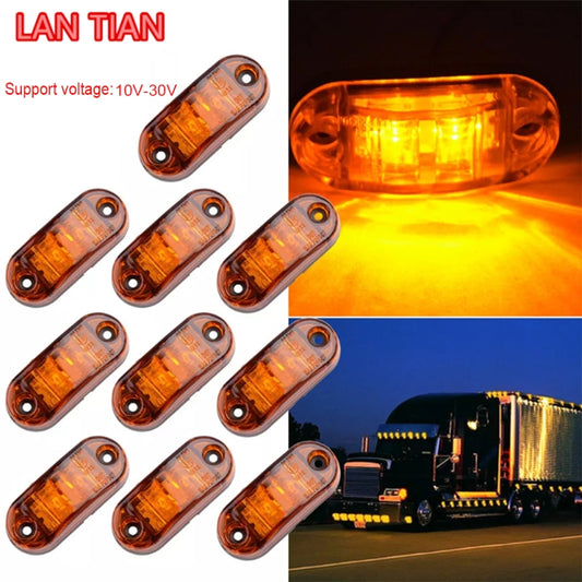 10 PCS Car Truck Trailer Piranha LED Side Marker Indicator Lights Bulb Lamp, Light Color: Yellow by buy2fix