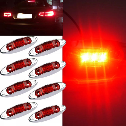 10 PCS DC 10-30V Car Truck Trailer Piranha 3-LED Side Marker Indicator Lights Bulb Lamp, Light Color: Red by buy2fix