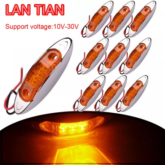 10 PCS DC 10-30V Car Truck Trailer Piranha 3-LED Side Marker Indicator Lights Bulb Lamp, Light Color: Yellow by buy2fix