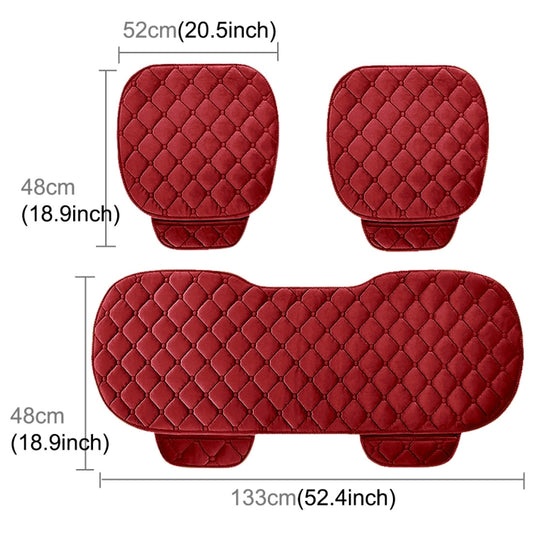 3 PCS / Set Luxurious Warm Car Seat Cover Cushion Universal Front Back Seat Covers Car Non-slip Chair Pad Warm Car Mats No Back Plush Cushion(Red) by buy2fix