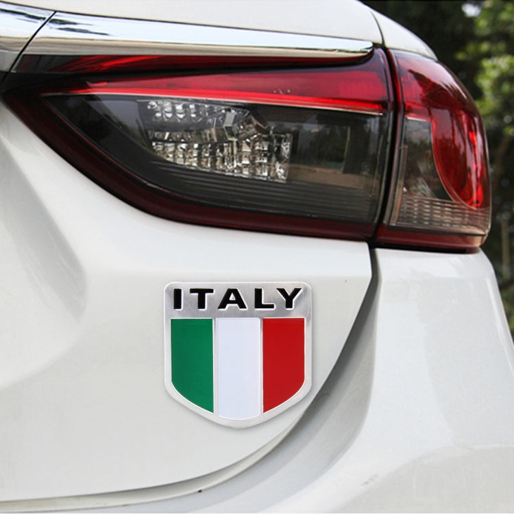 Shield Shape Metal Car Badge Decorative Sticker, Size: Small(Italy Flag 2) by buy2fix