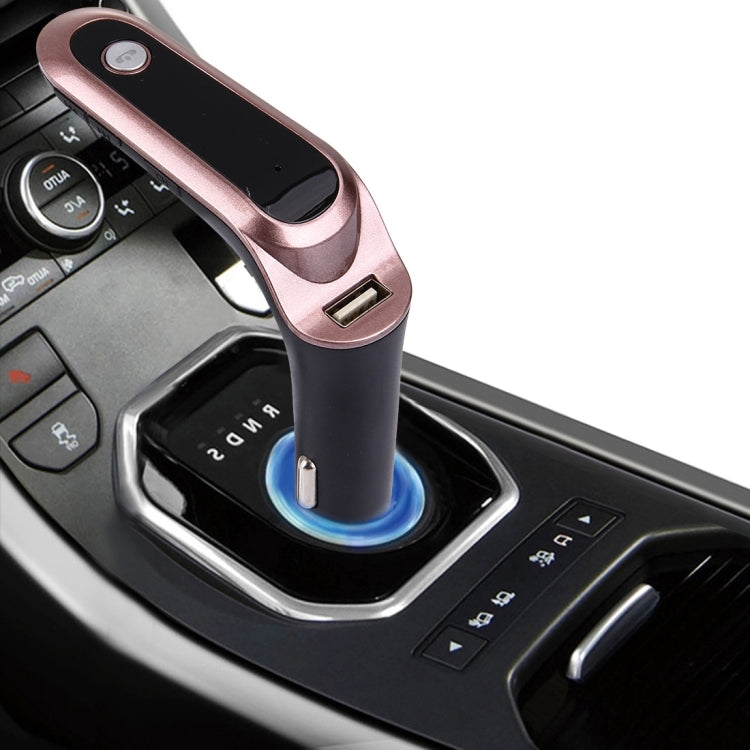 CARS7 Bluetooth Car Charger with Digital Display for Mobile Phone(Rose Gold) by buy2fix