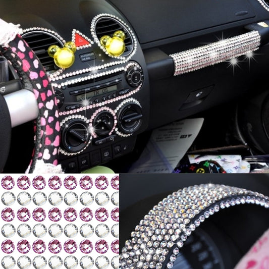 4mm Glitter Crystal Diamond Decoration / Shining Rhinestone Sticker for Car Sticker & Cell Phone Ornament(Pink White) by buy2fix