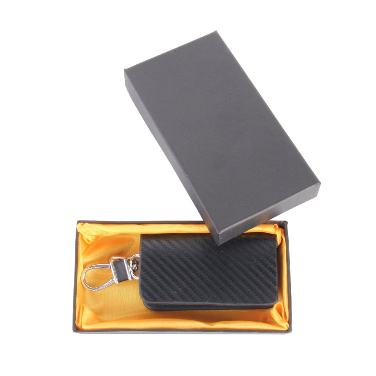 Universal Leather Carbon Fiber Texture Waist Hanging Zipper Wallets Key Holder Bag (No Include Key)(Black) by buy2fix