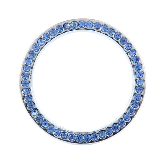 Universal Car Aluminum Steering Wheel Decoration Ring with Diamond For Start Stop Engine System(Blue) by buy2fix